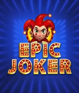 Experience the energetic world of Epic Joker slot by Relax Gaming, showcasing a mischievous joker with a flaming hairstyle set against a sparkling blue background. This graphic depicts the light-hearted spirit of classic slots, great for those who love traditional gameplay, providing a charming gaming experience.