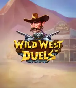  Immerse yourself in the wild world of "Wild West Duels" by Pragmatic Play, featuring a gritty gunslinger ready for a showdown. The image shows a resolute cowboy with crossed pistols, set against a desert backdrop. His sharp gaze and elaborate attire embody the spirit of the Old West. The game's title is boldly presented in a rustic font, enhancing the adventurous theme. 