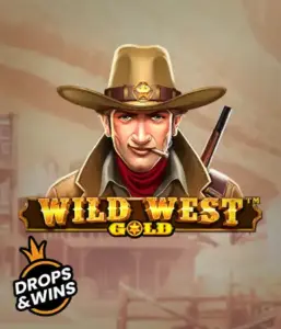  Meet the daring sheriff of "Wild West Gold," a thrilling slot game by Pragmatic Play. The visual features a determined sheriff with a sheriff’s badge, set against a dusty Old West town backdrop. The game's title is boldly featured in a stylized font, complementing the theme of adventure and law enforcement in the wild frontier. 